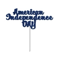 Blue glittery American Independence Day cake topper for festive party decorations - Blue Style 1 (American Independence Day)