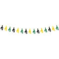 Festive New Year tassel banner with black, yellow and green glitter fringe decorations - Fireworks Tassel Banner