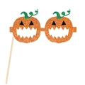 Accessoire photo lunettes de citrouille Halloween avec paillettes orange et bâton - Style Citrouille (mys0001-3)