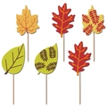 6er-Set bunte Ahornblatt-Cupcake-Topper für die Dekoration der Thanksgiving-Ernteparty - Kleine Tortenaufsätze mit Herbstblättern