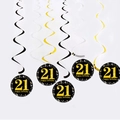 Set di 5 decorazioni a spirale in PVC per la festa del 21esimo compleanno - Stile 21° Traguardo