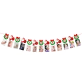 Christmas themed baby photo banner with 12 months frames and Santa Claus pendants - Christmas Theme Style (J-0003)