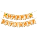 Banner Happy Birthday de frutas naranja con banderines de cola de golondrina - Pancarta Happy Birthday de Cola de Golondrina (mys0251-1)