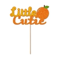 Decoración de pastel Little Cutie con purpurina y diseño de naranja para fiesta temática - Adorno para Tarta Grande de Purpurina Little Cutie (mys0251-2)