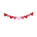 Striscione a ghirlanda di cuori glitterati rossi e rosa per decorazioni di San Valentino - Ghirlanda di Cuori