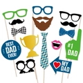 Set di 13 oggetti di scena per foto festa del papà con cravatte e cartelli Best Dad - Taglia unica / Set a Tema Festa del Papà (H-fa)