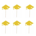 Glitzernde goldene Doktorhut Cupcake-Deko für Abschlussfeiern im 6er-Set Tortenstecker - Gold Stil (mys0335-1) / 6 Stück / Packung