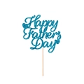 Décoration de gâteau Happy Father's Day en bleu pailleté avec finition scintillante - Bleu