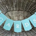 Striscione per feste CARDS azzurro in cartoncino per decorazione matrimonio - CARTE