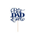 Décoration de gâteau pailletée bleu foncé 'Best DAD EVER' pour la fête des pères - Bleu foncé