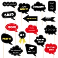 16-piece graduation party photo props set with black and yellow congrats themed signs - 16-Piece Set (mys0256-8)