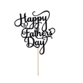 Décoration de gâteau Happy Father's Day à paillettes noires avec motif de cœur - Noir