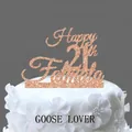Topper per torta 21° compleanno personalizzato in glitter oro rosa per Fatmata - 21 Stile Favoloso / Oro rosa