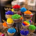Golden glitter uno cupcake toppers for Hawaii cactus summer beach themed party cake decor - Glitter Gold Artistic Script Style
