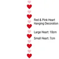 Matte red and pink heart garland with 12 pieces for Valentine party decoration - Matte (Non-glitter) / 12Pcs/String / Red and Pink