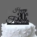 Custom black glitter Happy 30th Fatmata cake topper for birthday party decor - 30 Fabulous Style / Glitter Black