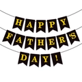 Happy Father's Day Banner in Schwarz und Goldglitzer für festliche Partydekoration - Schwarzer Schwalbenschwanz Goldene Buchstaben