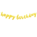 Banderole Happy Birthday dorée à paillettes pour la décoration murale d'anniversaire - Banderole Joyeux Anniversaire Dorée