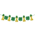 Green shamrock and gold glitter phallic banners for St. Patrick's Day adult party decor - Novelty Adult Humour Shamrock Banner