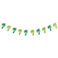 Glitter palm tree banner decoration with dark and light green sequins for beach parties - Coconut Tree Banner Style / Green