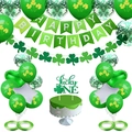 Set decorazioni compleanno San Patrizio con palloncini a quadrifoglio e striscione verde - Set completo di decorazioni per feste