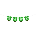 Babyparty-Girlande aus grünem Filz mit BABY-Schriftzug und Sternen für Fußball-Partys - Baby Strampler Banner
