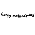 Glittery black Happy Mother's Day banner party decoration with sparkling sequin finish - Glitter Black Happy Mother's Day