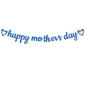 Blue glitter Happy Mother's Day banner with heart accents for festive party decoration - Glitter Blue Happy Mother's Day