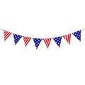 USA Independence Day bunting banner with American flag stars and stripes patterns - Stars and Stripes Triangle Pennant