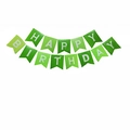 Striscione Happy Birthday sfumato verde per decorazione festa di San Patrizio - Banner di Lettere Buon Compleanno