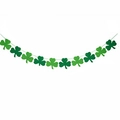 Striscione di trifogli per San Patrizio in feltro verde scuro e verde chiaro - Banner Quadrifoglio