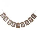 Vintage Save The Date Banner aus Kraftpapier mit weißer Schrift für Hochzeitsdeko - Save The Date (Kraftfarbe)