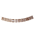 Vintage Just Married kraft paper banner decoration for wedding party and photo props - Just Married