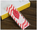 Red and white striped paper straws with red lip decorations for party and wedding events - Lips with Straws