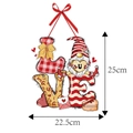 Valentine's Day gnome LOVE sign detail with 22.5cm x 25cm dimensions and red bow hanging - Mixed Color LOVE Gnome Style