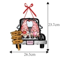 Vintage black truck Valentine gnome door hanger wooden decoration 26.5cm x 23.7cm - Black Retro Truck Style