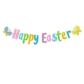 Glitzerndes Happy Easter Banner mit bunten Buchstaben und Schmetterlingen für Ostern - Happy Easter Buchstaben Banner (L-00512-1)
