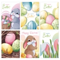 Set di 6 adesivi pasquali con coniglietti e uova per decorazioni festive e regali allegri - Adesivi Per Bottiglie d'Acqua di Pasqua (G-00131)