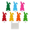 Colorful Easter bunny felt hanging decorations with 7 colors and adhesive pads - 16Pcs Easter Felt Bunny Set (L-00509)