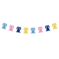 Colorful bunny felt banner with eight pieces for Easter party decoration - Rabbit Style 1 / Multicolor