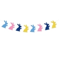 Easter felt bunny banner featuring eight colorful rabbit silhouettes for party decor - Rabbit Style 3 / Blue Pink and Yellow