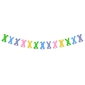 Colorful bunny banner in non-woven fabric with white tails for Easter party decor - Rabbit Style 4 / Macaron Color