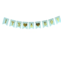 Light blue It's a Boy banner with gold lettering for baby shower party decoration - Blue Gold It's a Boy Style