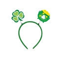 St. Patrick's Day Haarreif mit Kleeblatt- und Goldtopf-Dekorationen auf grünem Band - Kleeblatt Goldtopf Stil (L-00102-3)