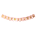 Pink Baby Shower banner with gold foil letters and a gold heart for party decoration - Pink Gold Baby Shower Style