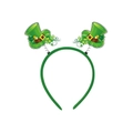 Green St. Patrick's Day headband with springy mini leprechaun hats and clover patterns - Holiday Green Hat Style (L-00102-5)