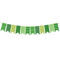 Striscione di San Patrizio in iuta con motivi a trifoglio verde per decorazione - Banner in Cartoncino Geometrico a Più Motivi (J-0568-3)