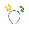 St. Patrick's Day headband with rainbow and lucky gold pot spring decorations - Rainbow Horseshoe Style (L-00102-6)