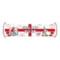 Engeland nationale voetbalteam 2026 fan banner met Sint-Joriskruis en ridderontwerp - Engeland (Y-00652-3)