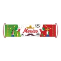 Mexico Wereldbeker voetbal banner met rode handvatten en feestelijke cultuurafbeeldingen - Mexico (Y-00652-4)